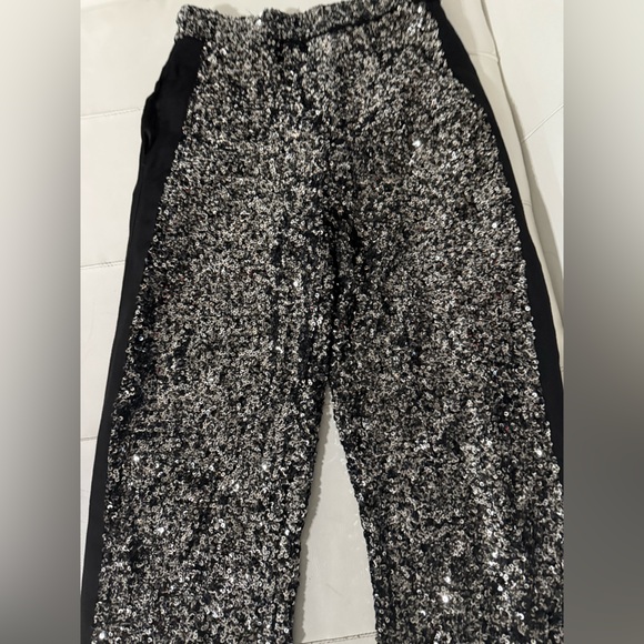 Zara Studio black silver sequin tuxedo trousers pants 
Small - Picture 10 of 11